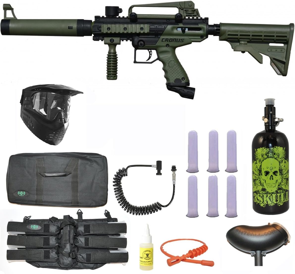 Tippmann Cronus Tactical Paintball Gun 3Skull N2 Sniper Set - Olive