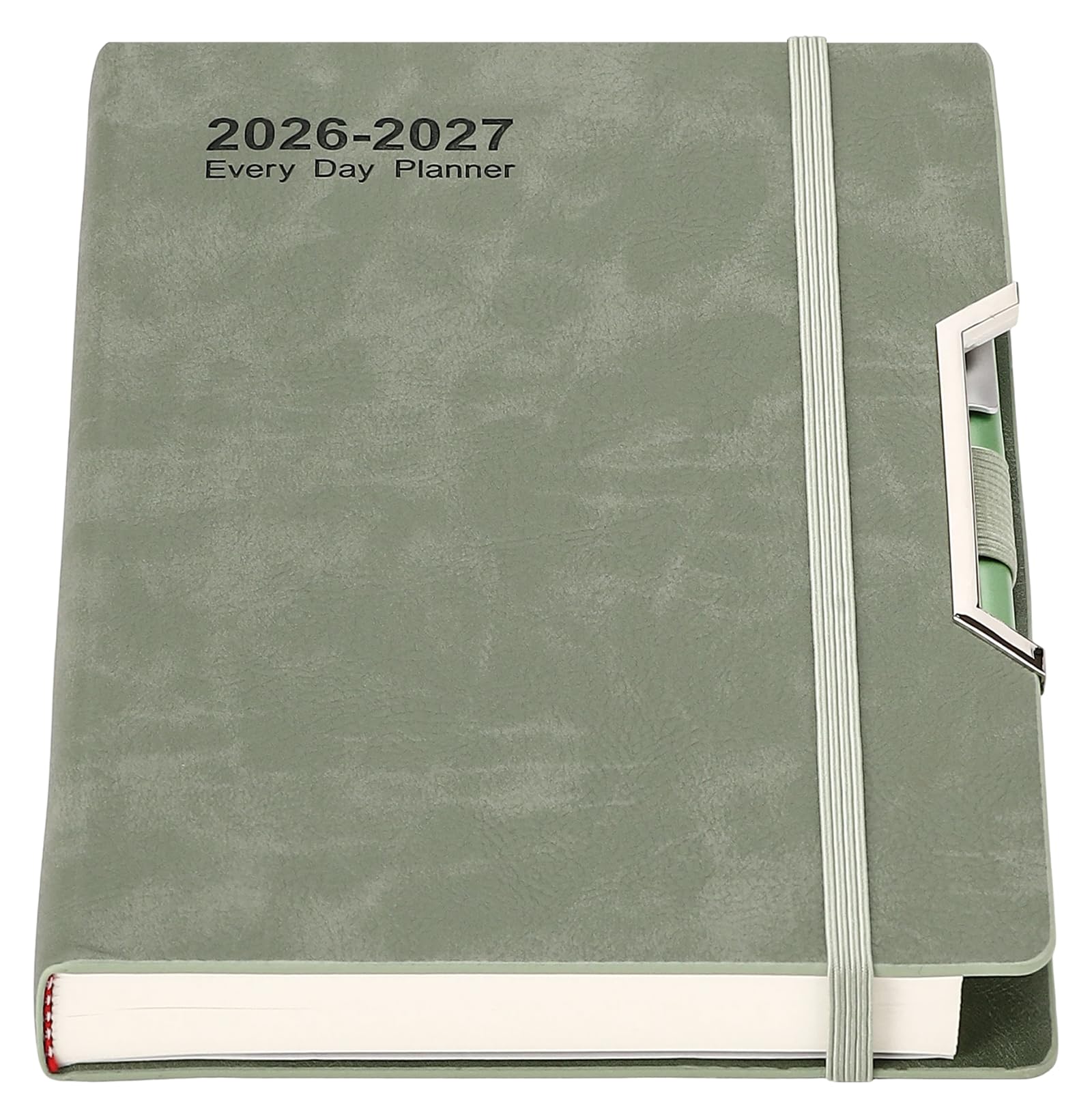 Academic Diary 2026-2027,Diary 2026-2027 Day Per Page, Hardcover Organized from July 2026 to June 2027, Agenda A5 Daily Monthly Planner with Monthly Tabs, Inner Pocket,Pen,Pen Loop,Stickers (Green) — image 1