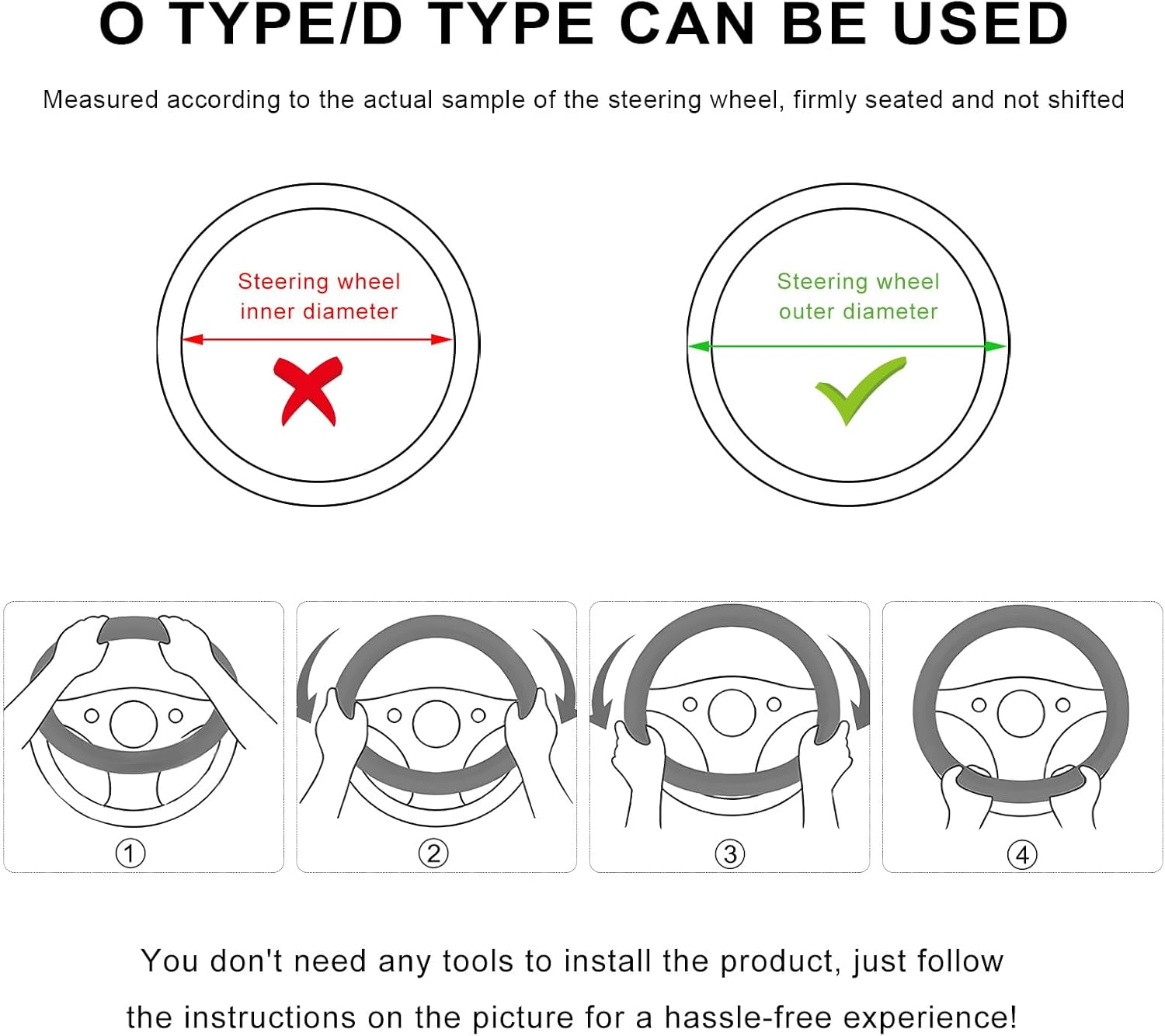 Car Steering Wheel Cover, 15 Inch Leather D-Shaped Steering Wheel Protector with 3D Honeycomb Comfy Grip, Breathable Anti-Slip Steering Wheel Cover for Most Car, SUV, Truck (Blue) - Image 3