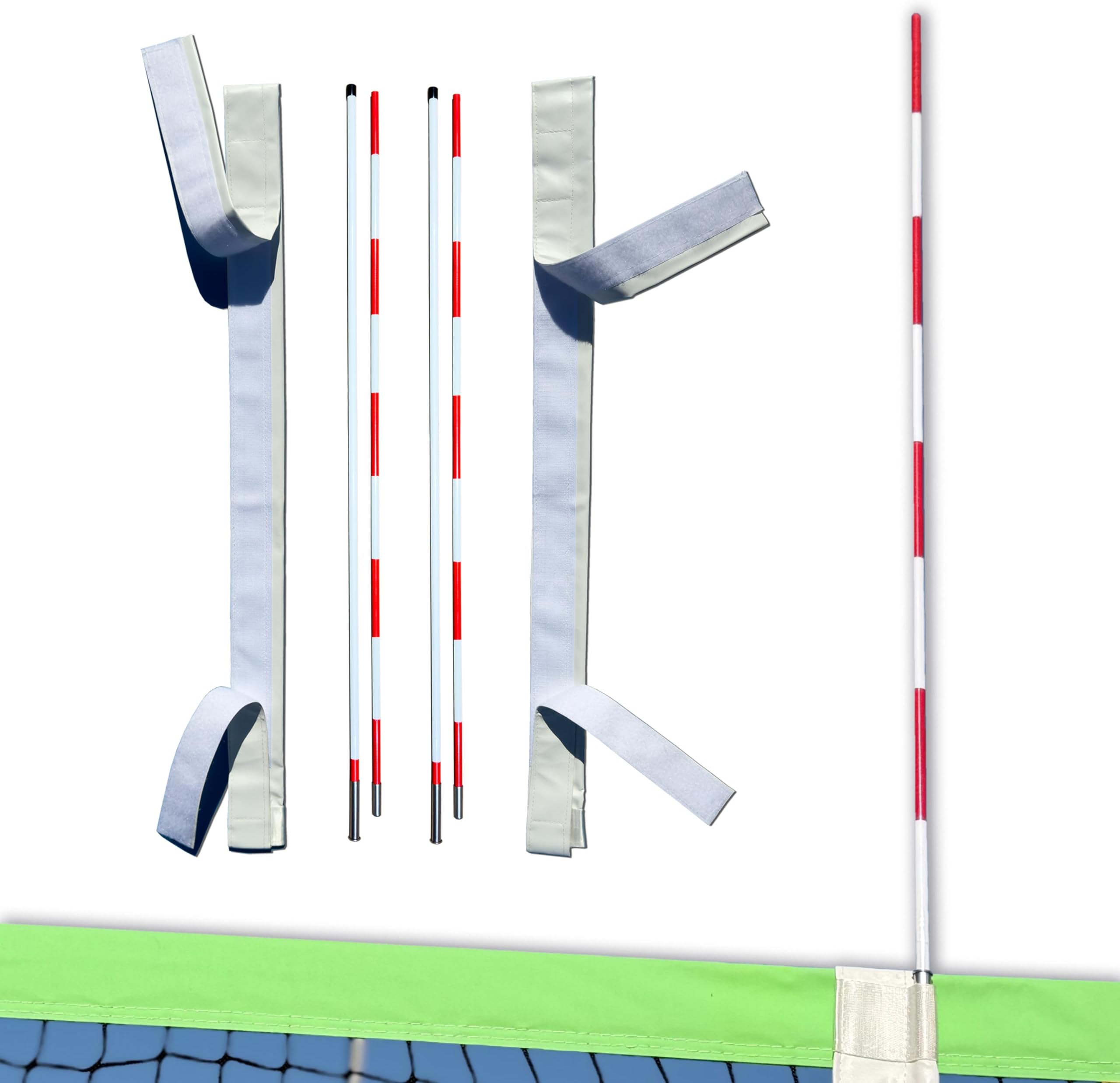 PRO Volleyball Antenna Set Indoor & Beach Games – Foldable Fiberglass Training Equipment with Hook & Loop Sleeves for Quick Setup – Portable Volleyball Poles Set