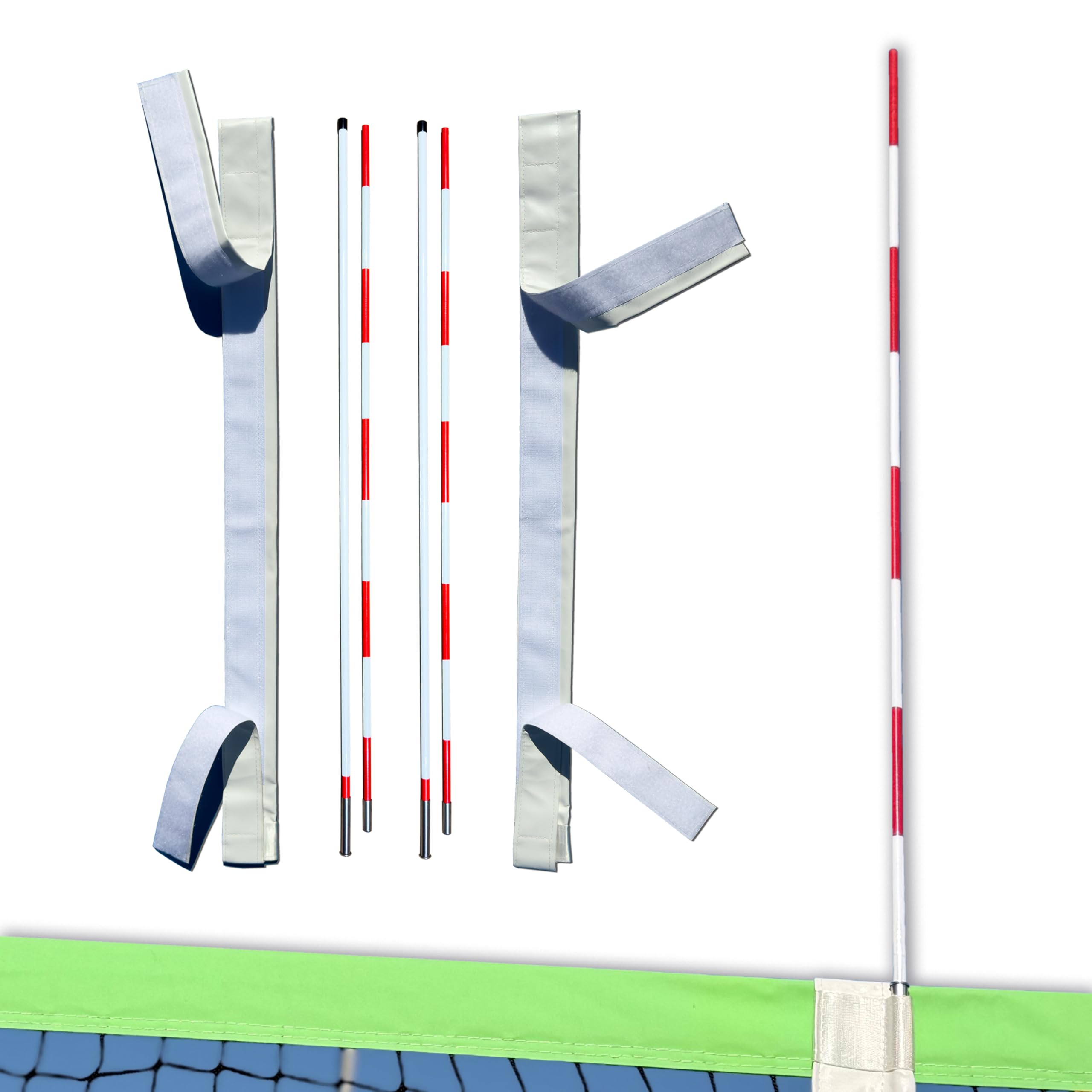 BOARDEE PRO Volleyball Antenna Pole Set – Foldable Fiberglass Volleyball Training Equipment with Hook & Loop Sleeves – Indoor & Beach Sports & Outdoors Accessories – Collapsible Referee Antenna Poles