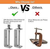 Vista 3 de 2 abrazaderas C de acero inoxidable 304 resistentes con abrazadera de tigre, con mordazas anchas estables y almohadillas protectoras (3.93 pulgadas)