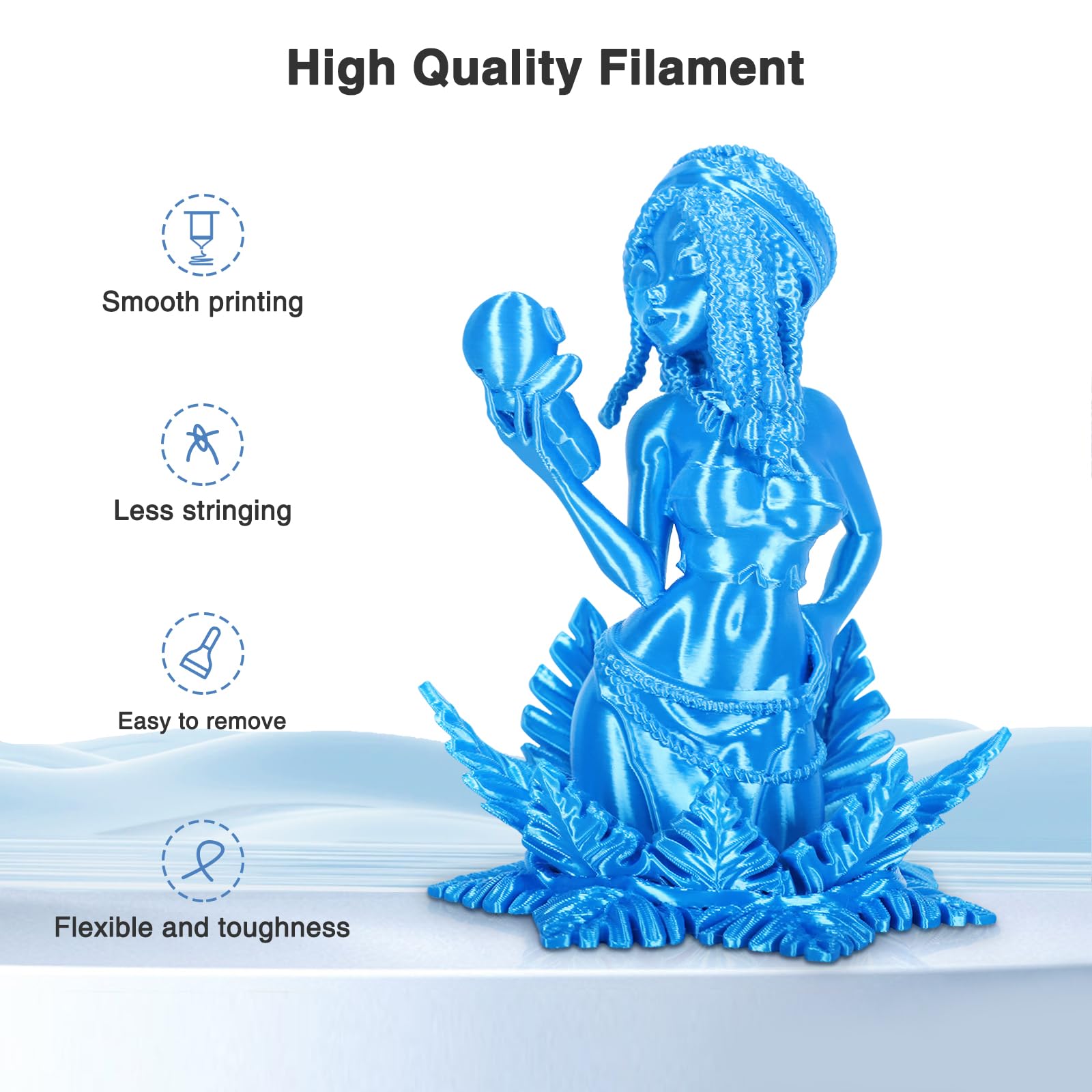 Filamento PLA de seda de 12 colores, 250 g, paquete de filamento de impresora 3D de 1.75 mm, precisión dimensional de alta precisión +/- 0.03 mm, materiales de impresión 3D PLA de alta