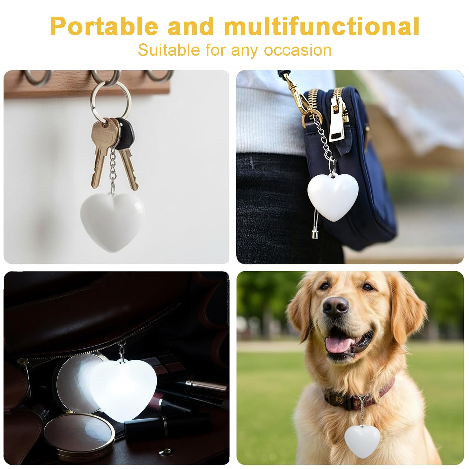 2Pcs Purse Light Handbag Light for Valentines Day Rechargeable Heart Purses Lights for Inside Purse Automatic Touch Sensor — view 5