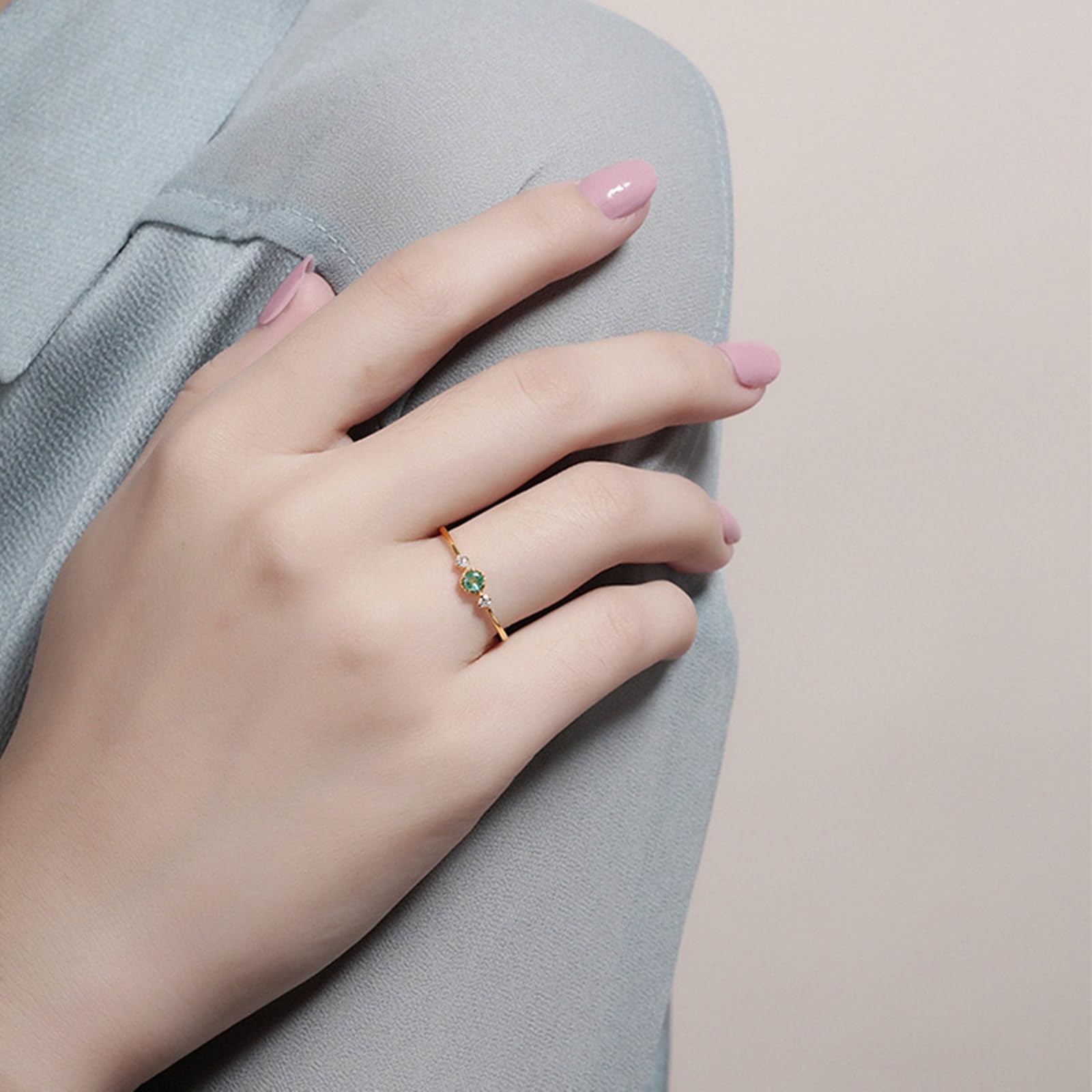 Anillos para mujer con esmeralda, oro amarillo, anillos de compromiso, anillos de boda de oro auténtico, alianzas para mujeres