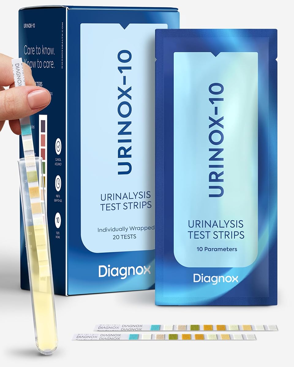 URS10 Urinalysis Reagent Test Strips - CLIA Waived and Indvidually Packaged Urine Dipsticks - Clinical Grade and Accurate (20-Pack)