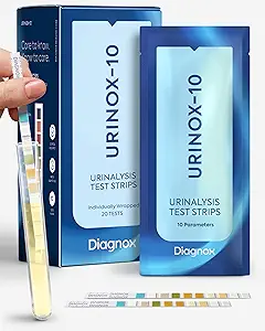 URS10 Urinalysis Reagent Test Strips - CLIA Waived and Indvidually Packaged Urine Dipsticks - Clinical Grade and Accurate (20-Pack)