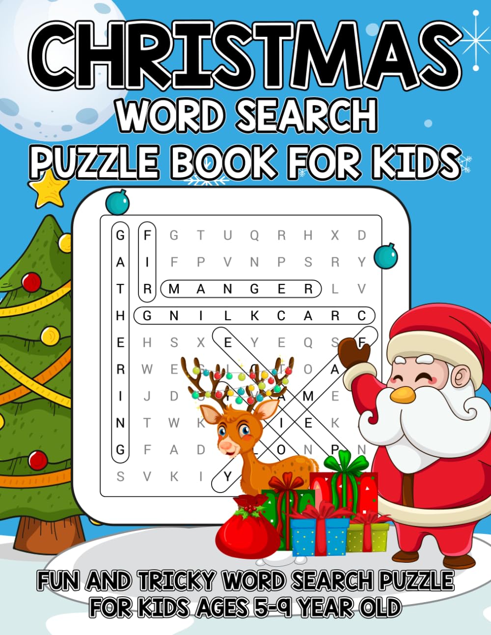 Christmas Word Search Puzzle Book for Kids Ages 5–9: Festive Christmas Word Search Puzzles for Early Learners