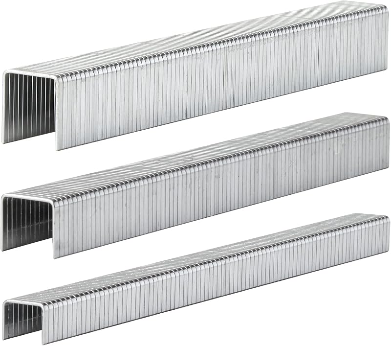 Grapas T50 de alta resistencia, 1300 unidades, 3 tamaños, corona galvanizada de 3/8" | Incluye: 5/16"-500, 3/8"-500, 1/2"-300 galvanizado, paquete de proyectos de varios tamaños apto para pistola grapadora manual eléctrica neumática T50