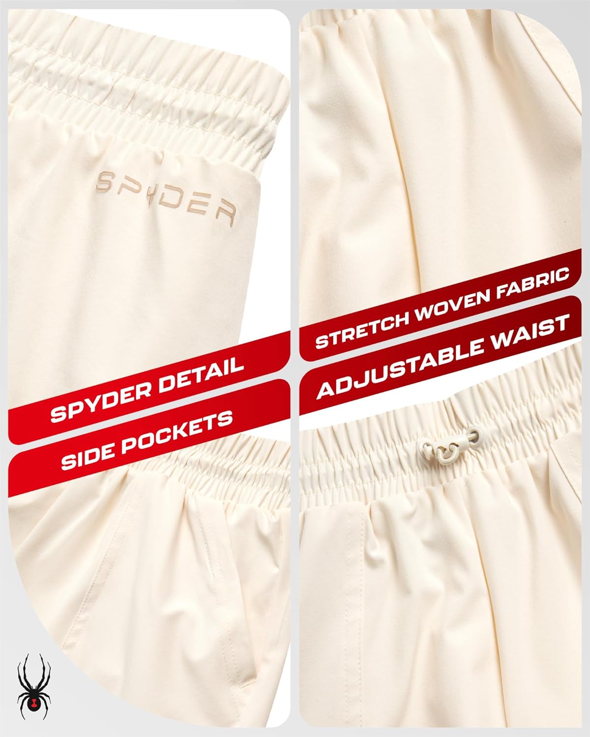 Spyder Womens Athletic Shorts - Lightweight Stretch Woven Pull On Running Shorts for Women with Built in Liner - Image 5