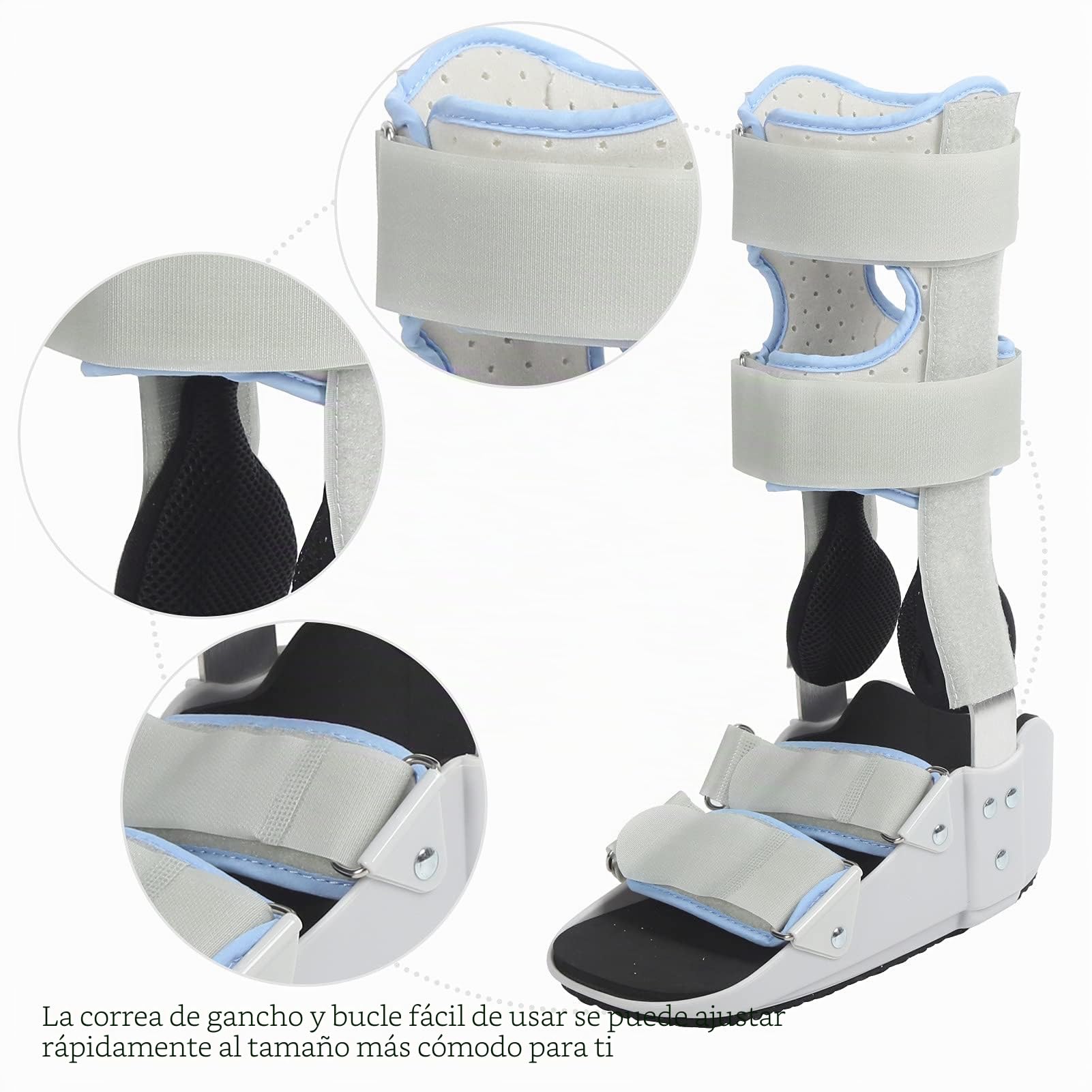 Haowecib Bota de Caminar ortopédica, Bota de Protección contra la Fractura de Tobillo Transpirable y Ajustable, férula de Caminar neumática Cómodo con Diseño de Punta Abierta para