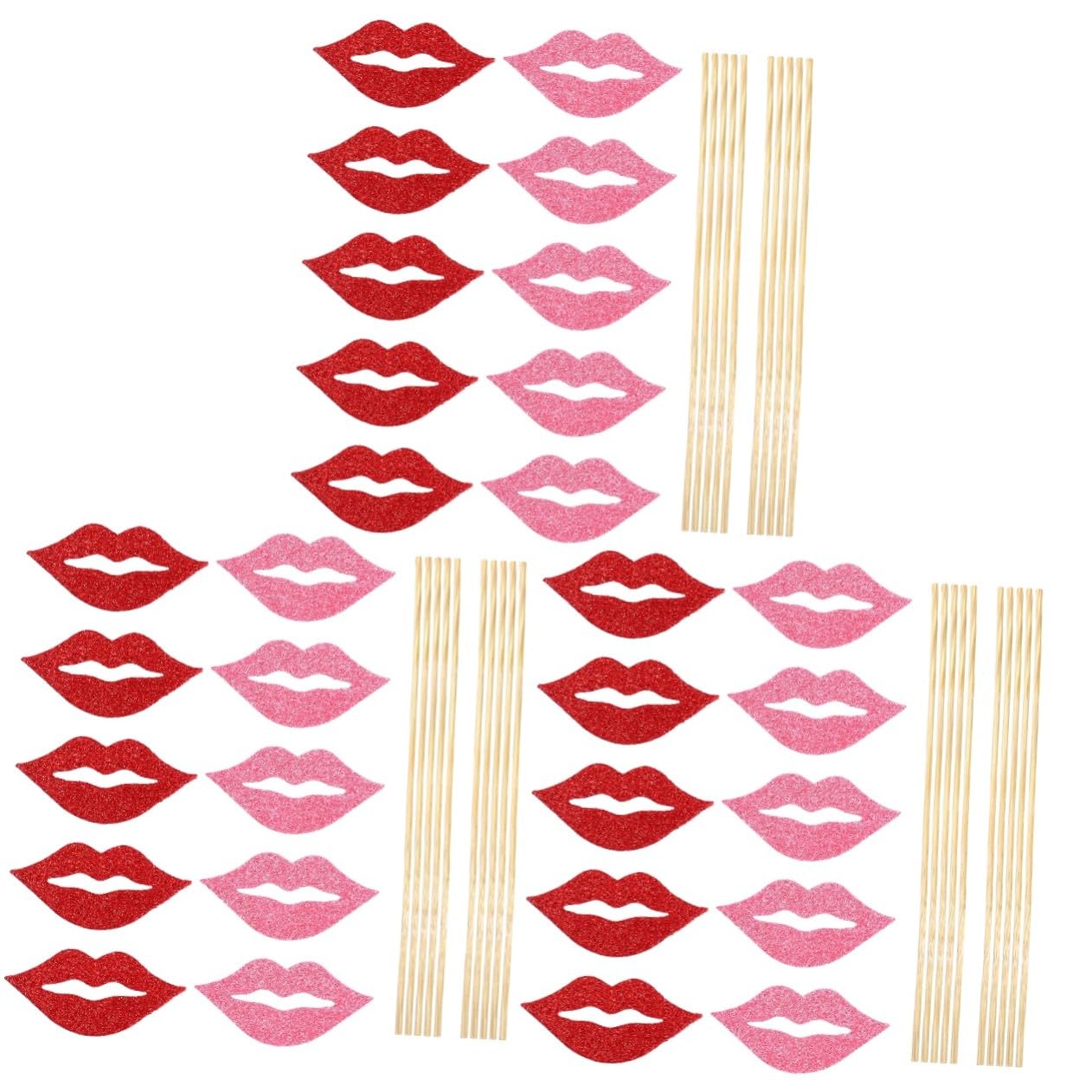 3 Sätze Teiliges Party Photo Props Handheld Lustige Rote Lippen Foto Requisiten Für Hochzeit Geburtstag Familienfeier Kreative Fotokabine Dekoration 40 Stück * 3