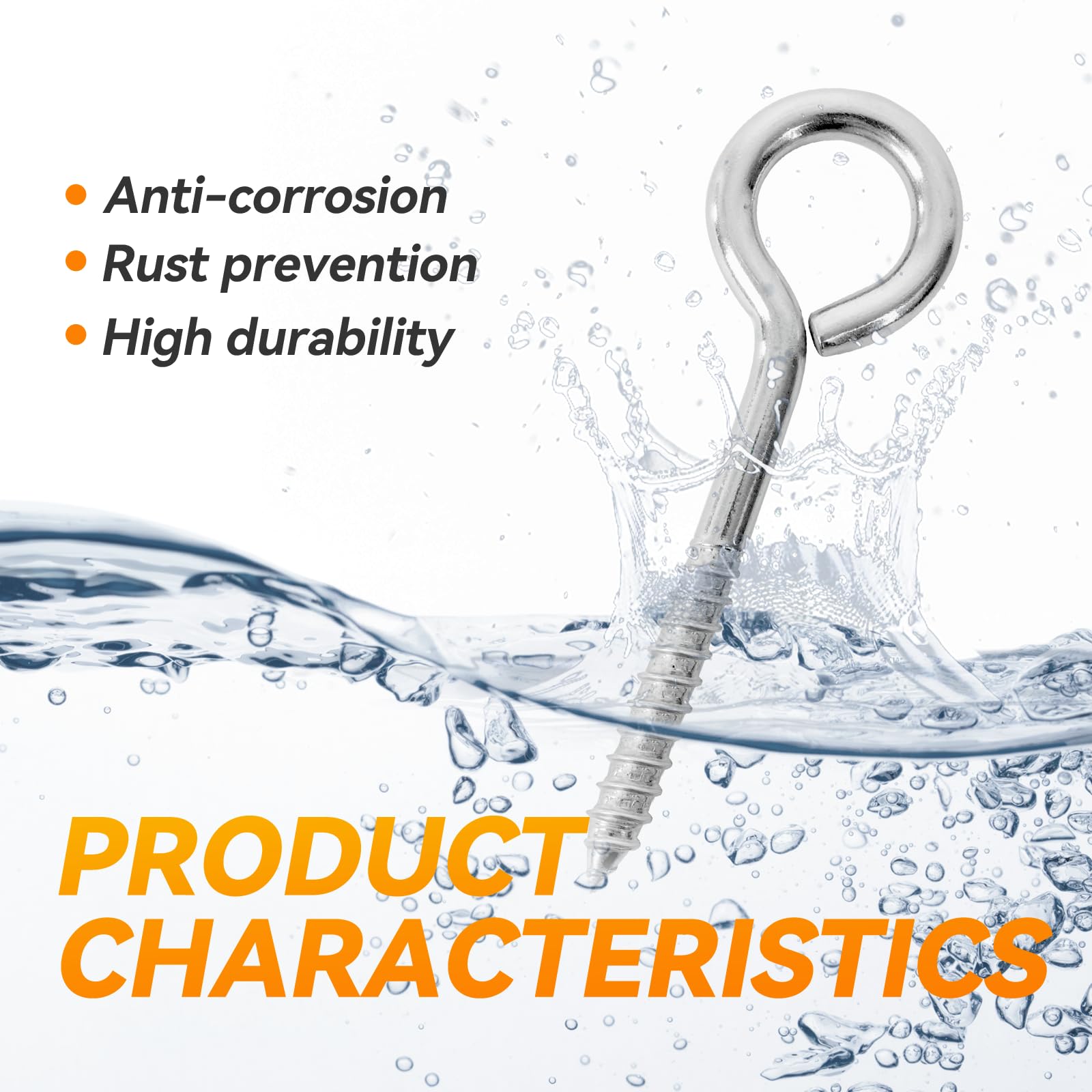 Heavy Duty Stainless Steel Screw Eyes - 800LBS Strength -4
