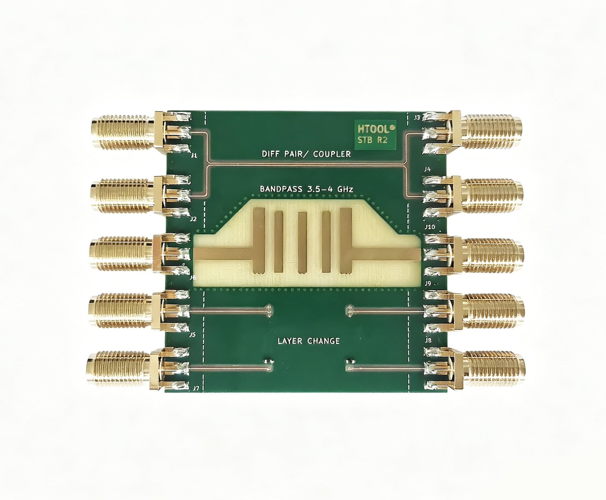 STB R1 R2 Signal Integrity Test Board, 50Ω Impedance Controlled PCB, Integrated SOL Calibration Kit for VNA, 5 Transmission Line Topologies, SMA Ports, for SI/PI Test, EMC & RF Engineering Teaching
