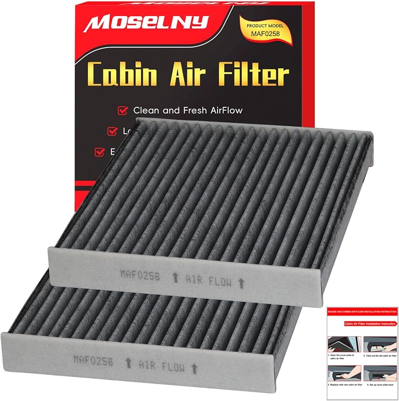 Filtro de ar-condicionado com carvão ativado MOSELNY para Toyota, Lexus e Subaru – Kit com 2 unidades