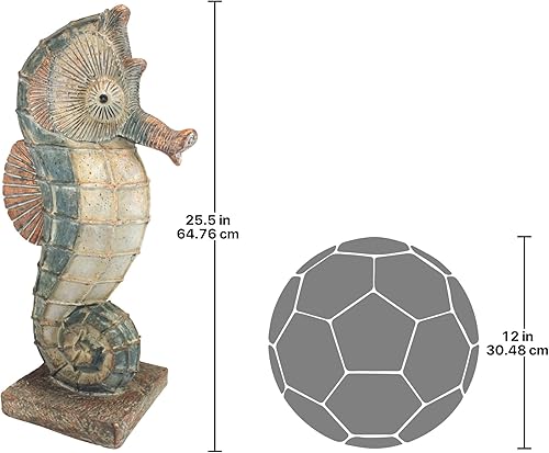 Miniatura 6 de Design Toscano FU80070 - Estatua familiar de peces marinos con caballito de mar con galleta de mar, grande, a todo color