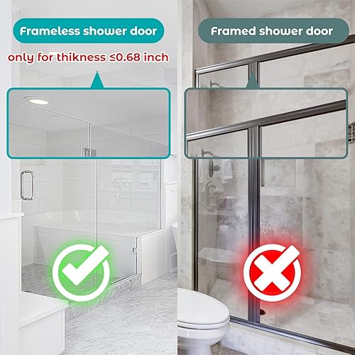 Miniatura 3 de Cerbonny Ganchos para puerta de ducha (10 pulgadas), paquete de 2 ganchos extendidos para toallas de baño, ganchos para puerta de vidrio sin marco,