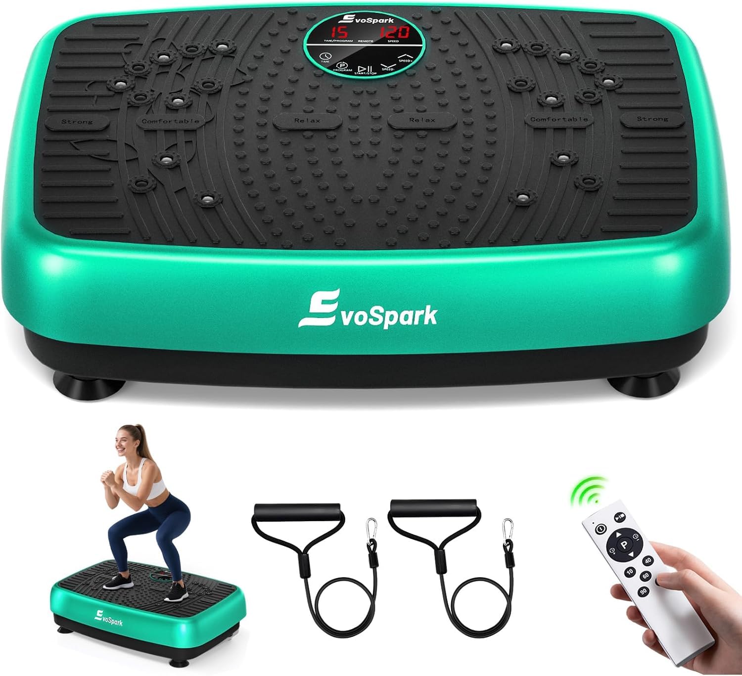 Vibration Plate Exercise Machine, 2025 New EvoSpark Vibration Plate Machine with Industrial Dual-Motor System,Whole Body Vibrating Plate for Lymphatic Drainage,450 Lbs Capacity Vibrate Platform