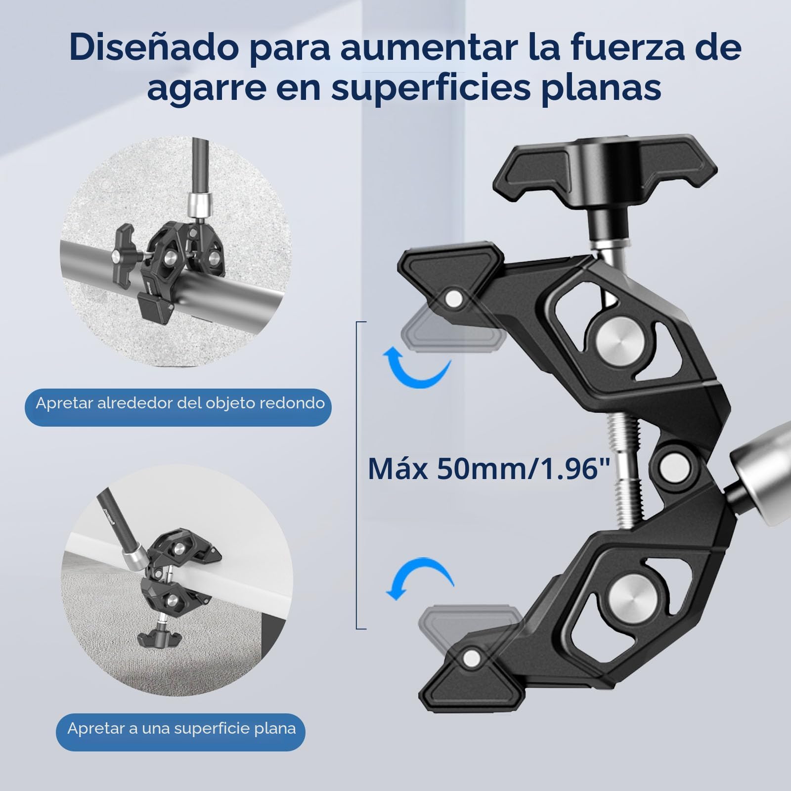 SMALLRIG Abrazadera de Brazo Mágico, Super Clamp con Magic Arm, con Tornillo de 1/4"-20 y Orificio de Rosca, para Cámara de Acción, Luz, Monitor, Cámara Web - 4454