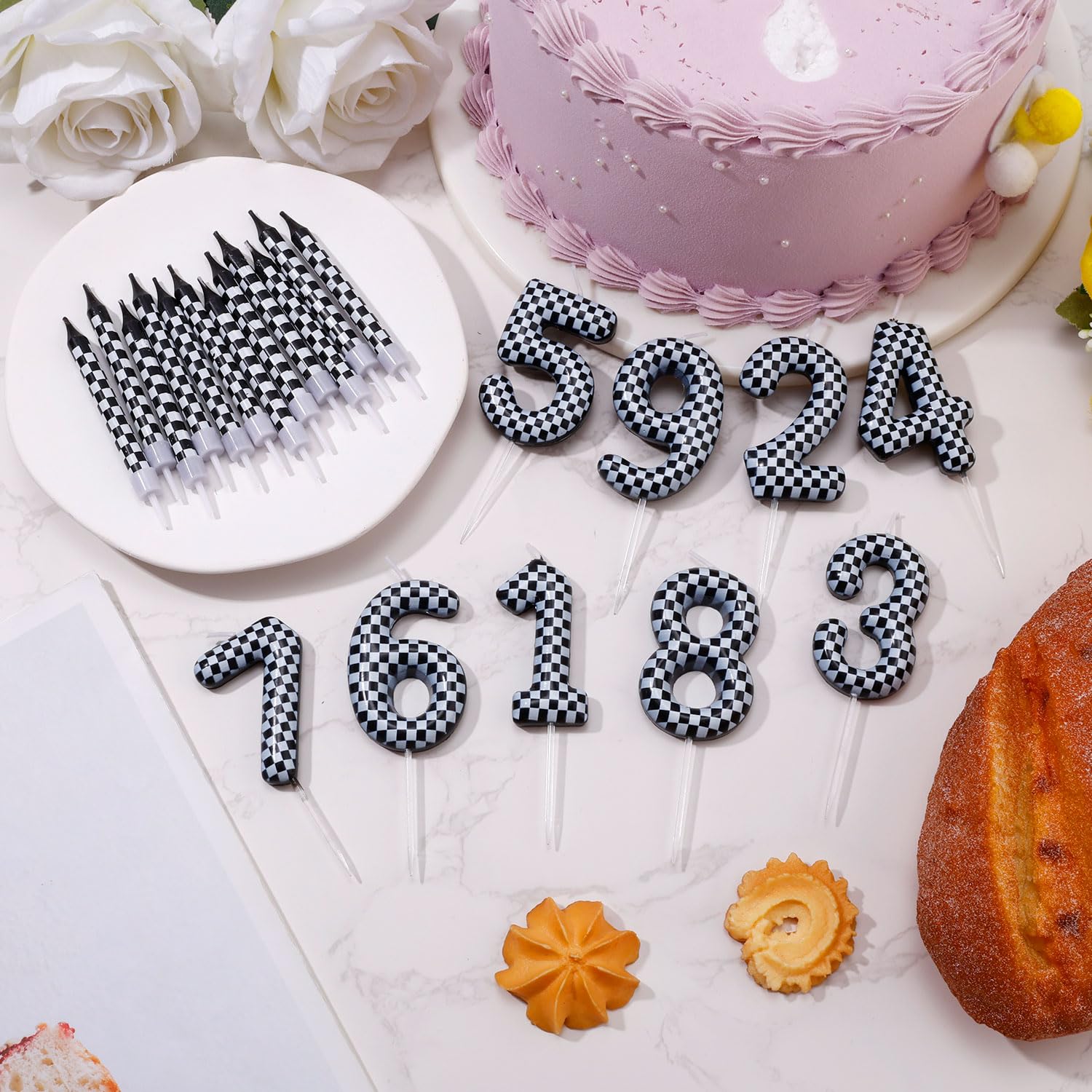13Pcs Bougies D'Anniversaire Sur Le Thème Des Voitures De Course,À