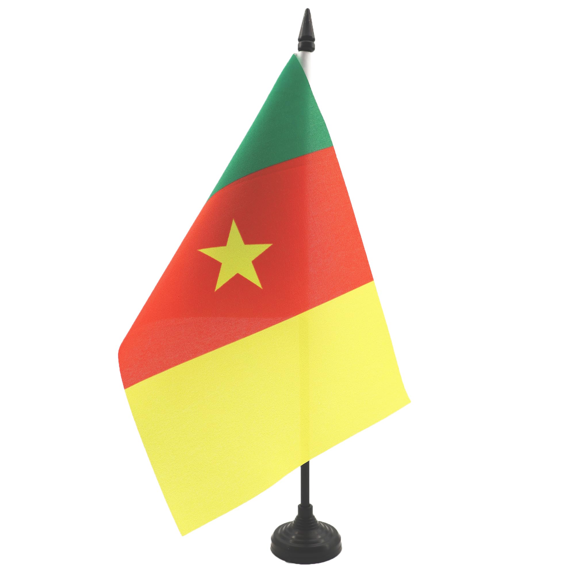 AZ FLAG Cameroon Table Flag 5'' x 8'', Cameroonian Office Decoration 100% Polyester 21 x 14 cm