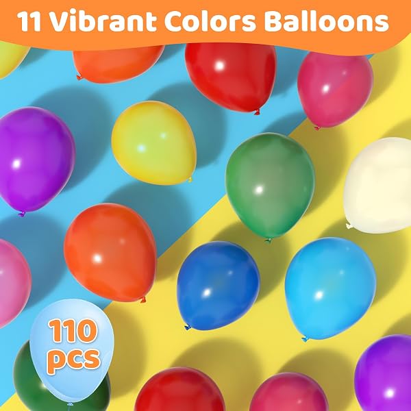 110 Pièces Ballons Anniversaire Multicolores, 12 Pouces Ballons de Baudruche, Ballon Helium pour Decoration Anniversaire, Remise de Diplôme, Baby Shower, Mariage - 2