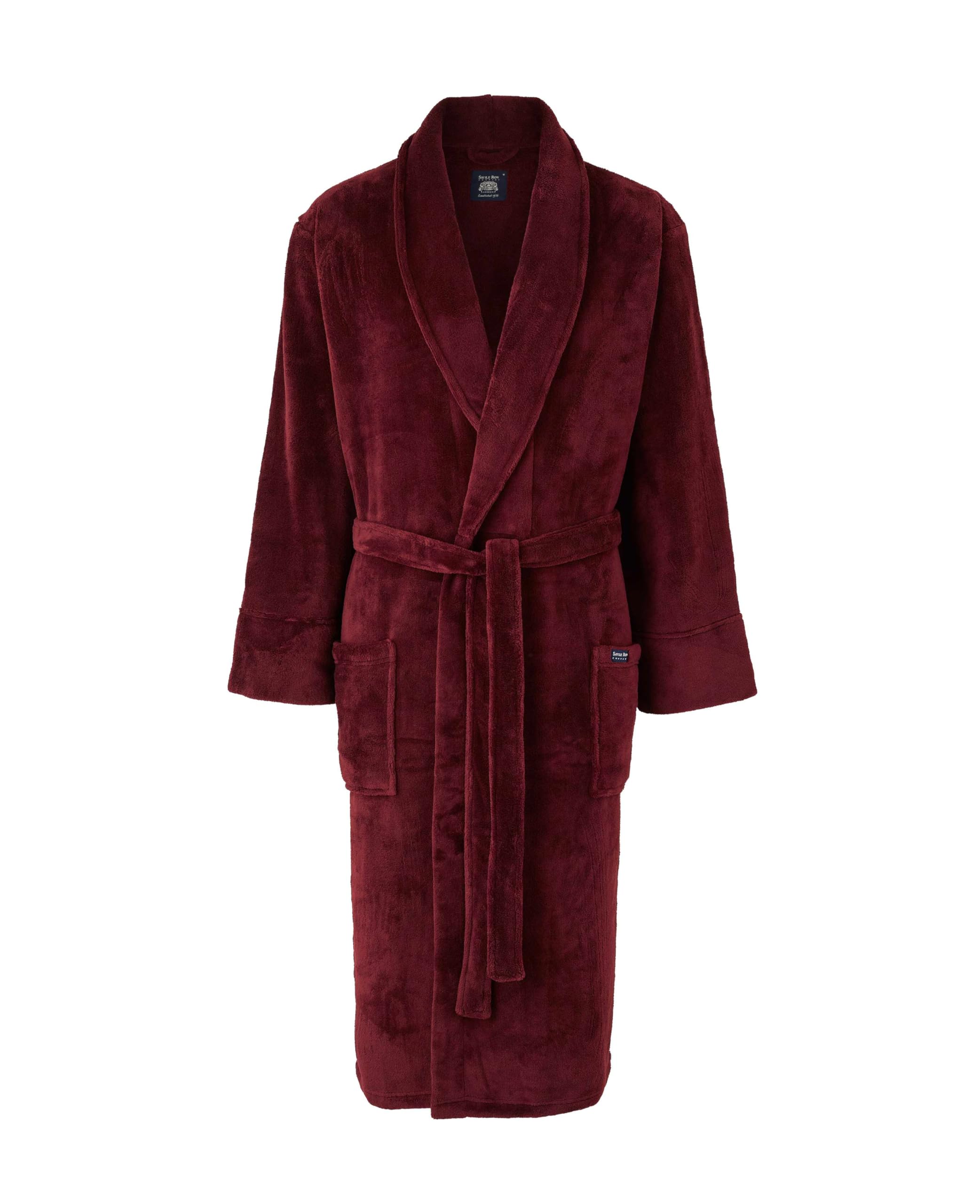 THE SAVILE ROW COMPANY LONDON Men's Lightweight Super Soft Warm Fleece Dressing Gown — view 12