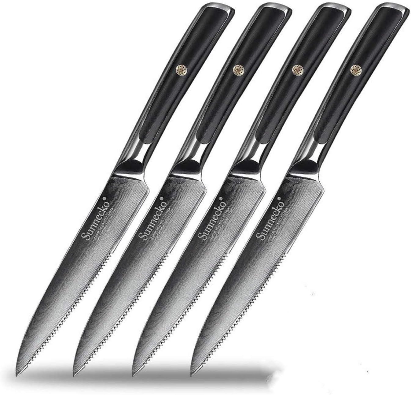 Damascus Kitchen Knives Set Gift Box Chef Slicing Utility Paring Knife VG10 Steel G10 Handle Sharp Cutter(8pcs Knife Set A)