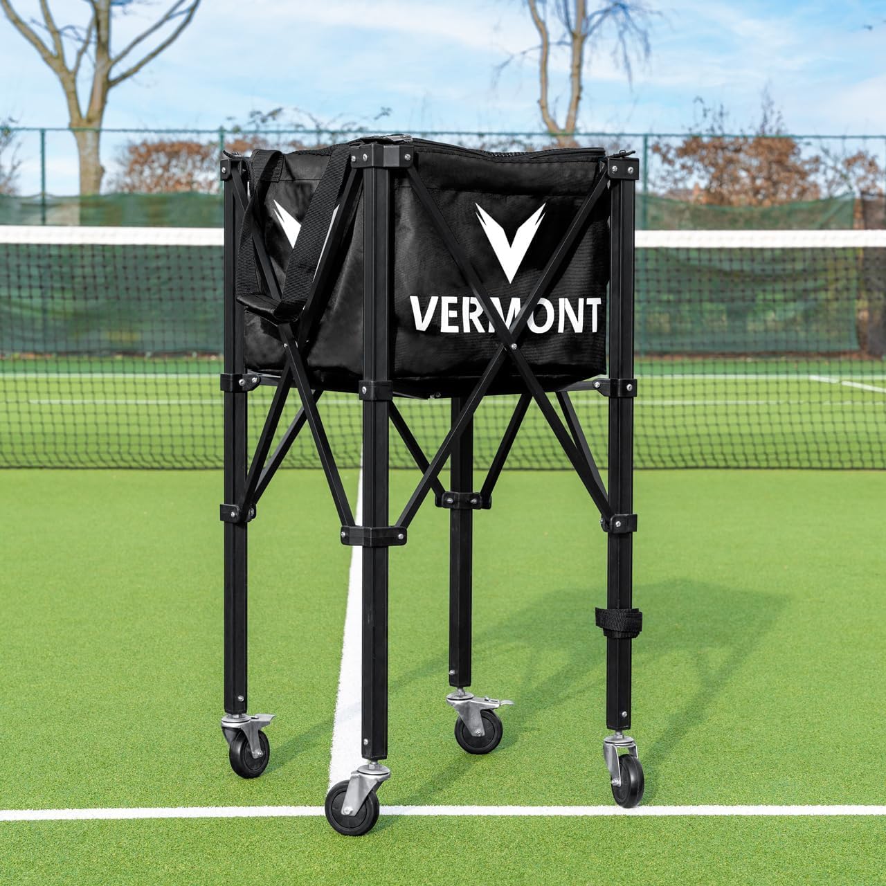 FORZA Vermont Cesto per Palline da Tennis PRO – Portatile & Efficiente [capacità 150 Palline] – in Nero O Blu