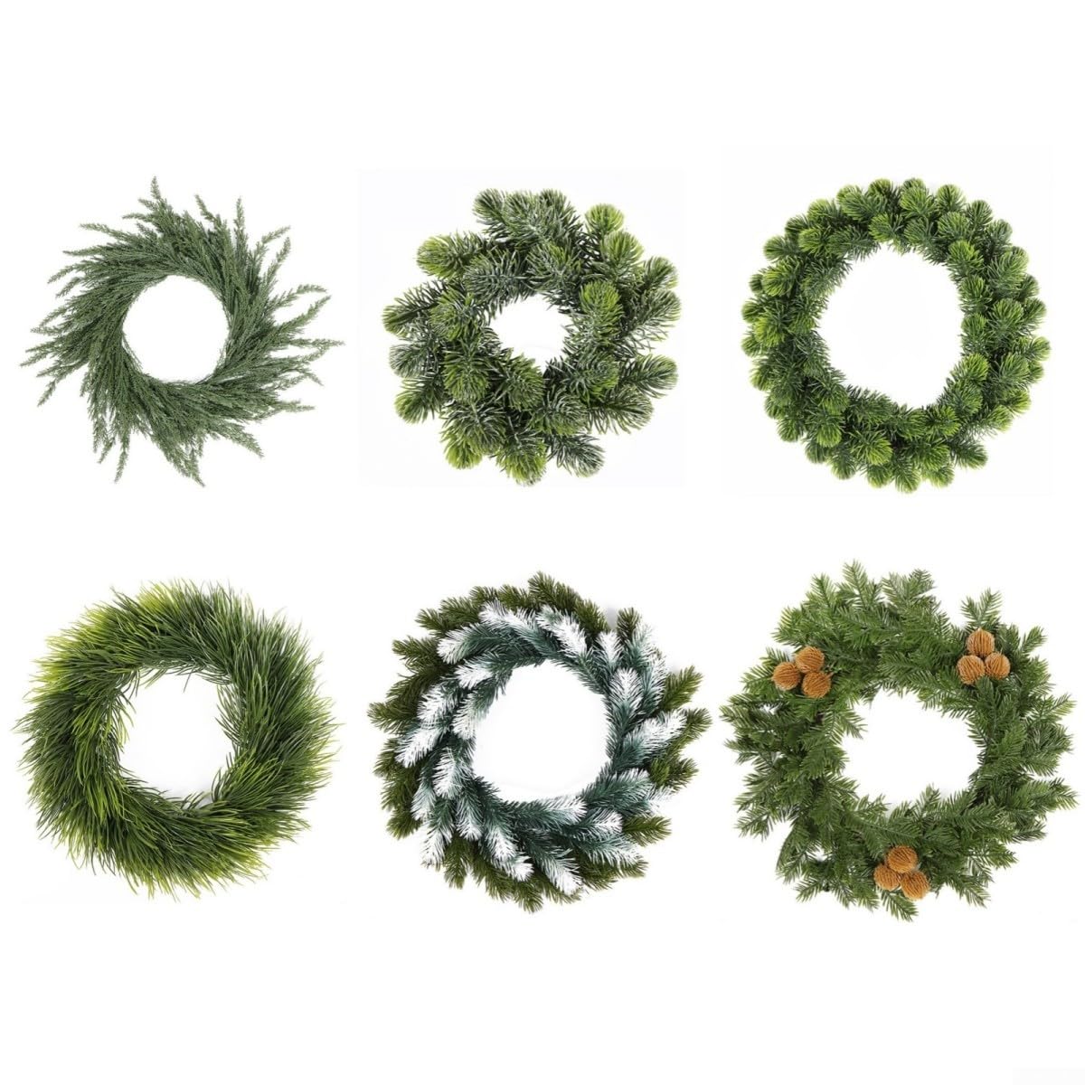 Couronne de Noël décorative classique - Couronne de Noël artificielle pour intérieur et extérieur - Décoration murale, porte, escalier - Vert (35 cm)