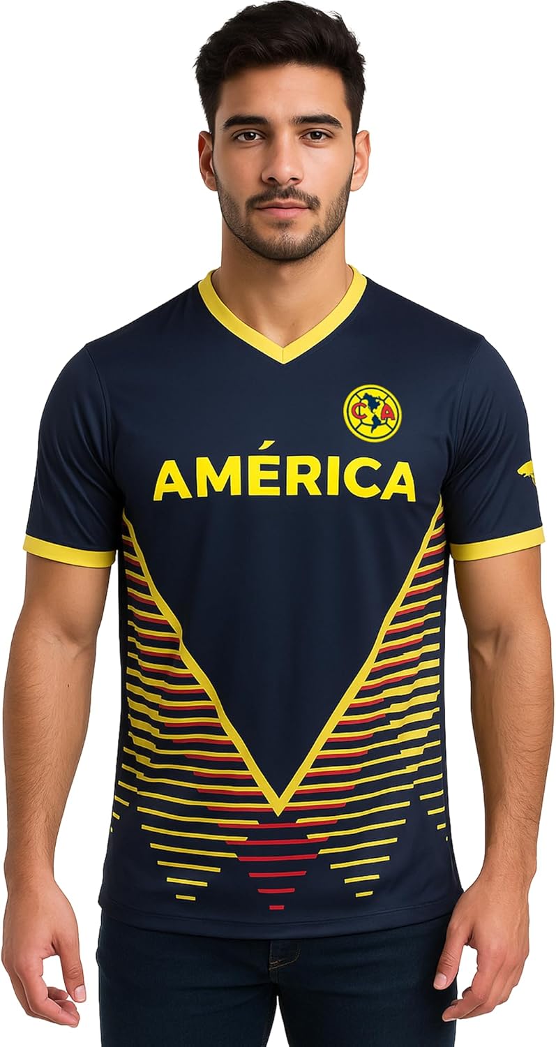 Icon Sports Club America Short Sleeve Soccer Jersey - Adult Sizes - Licensed America Navy Blue Shirt - Image 2