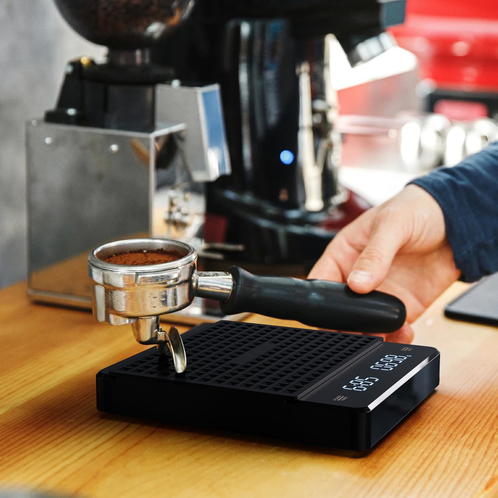 Uonlytech Bilancia Digitale per Caffè Espresso con Timer, Precisione 0,1g Capacità 5000g, Spegnimento Automatico, per Cucina e Preparazione Caffè