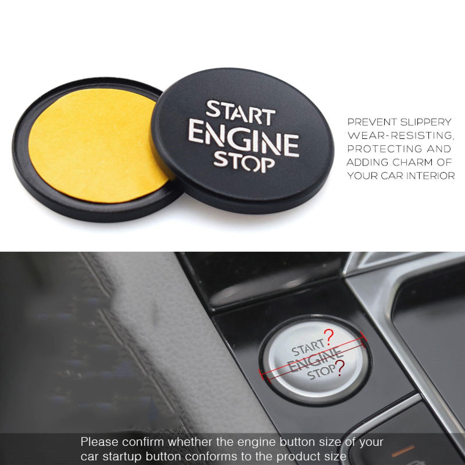 Auto-interieurinrichting 11e 2022 voor Motor Start Stop Knop Sticker Sleutel Accessoires Schakelaar Decoratie(Rood