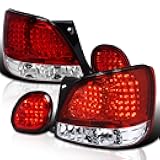 Led Tail Lights + Trunk Red/Clear for 1998-2005 Lexus Gs300 Gs400 Gs430 Left + Right Pair