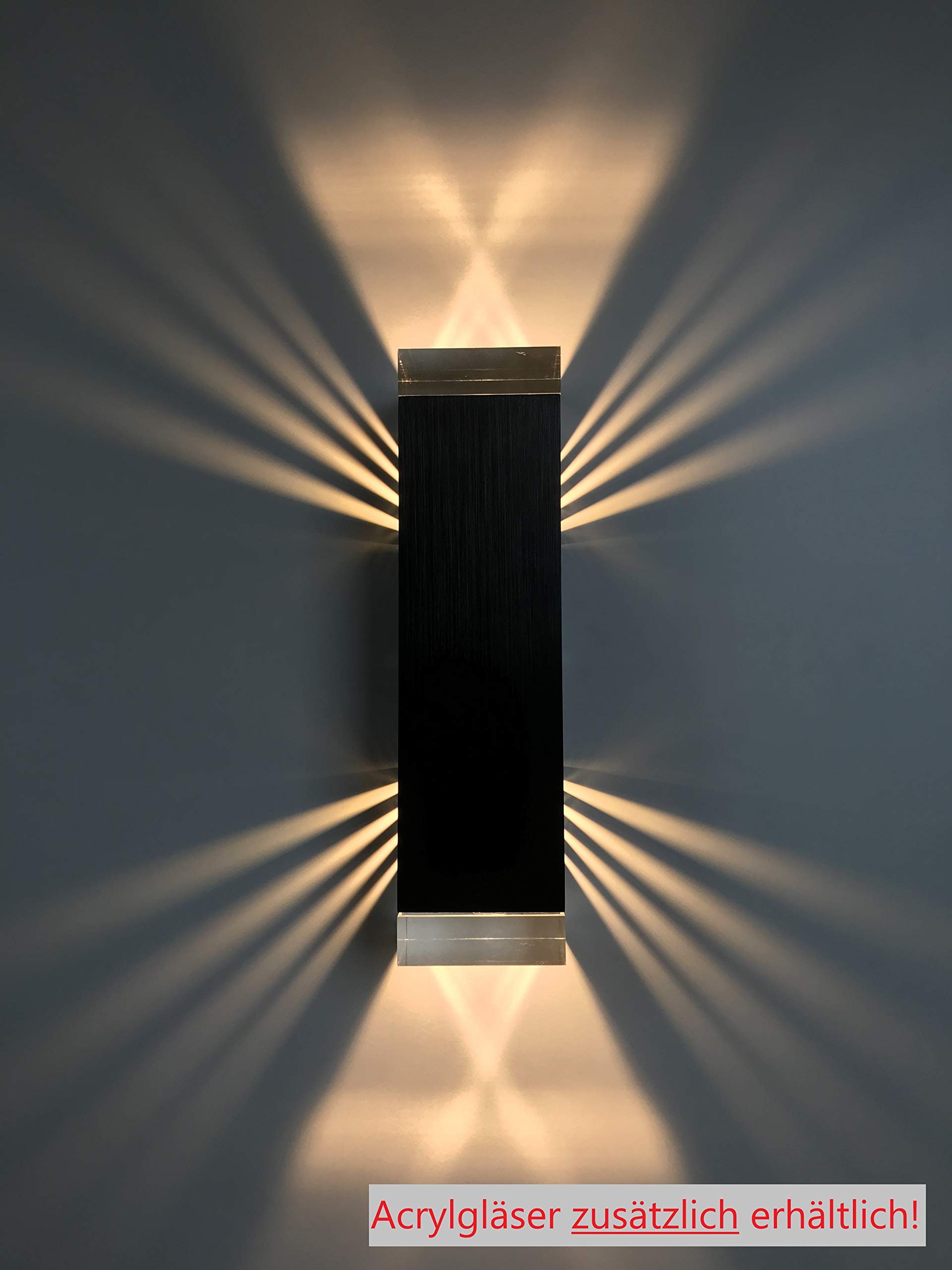 Wandleuchte | ShineLED-14 Black Edition | Schalter | 2x7W Warmweiß | Schatteneffekt | High-Power LED Wandlampe