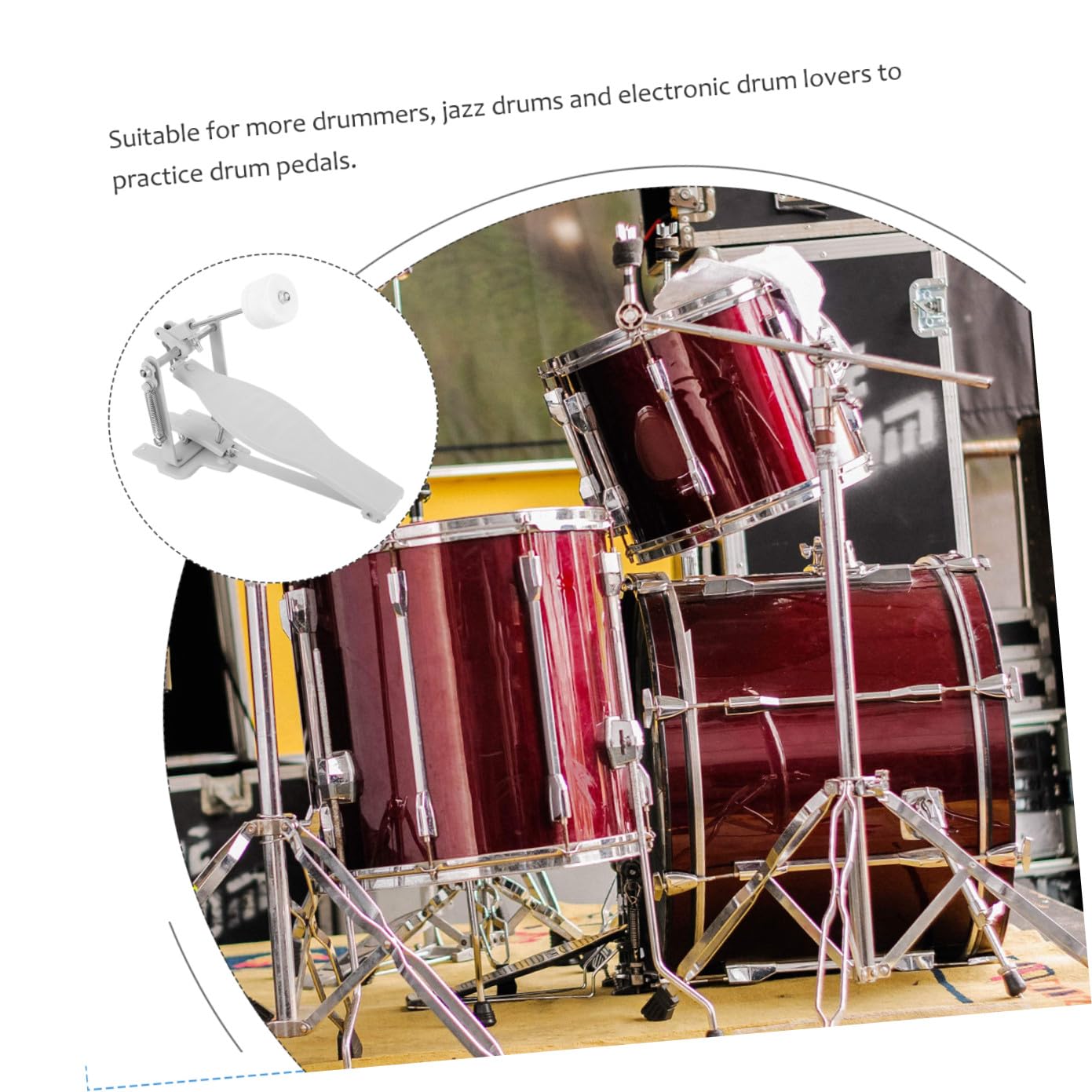 VANZACK Pedale Singolo Grancassa Professionale per Batteria Acustica ed Elettronica Martello Incluso Accessorio di Precisione in Metallo Argento