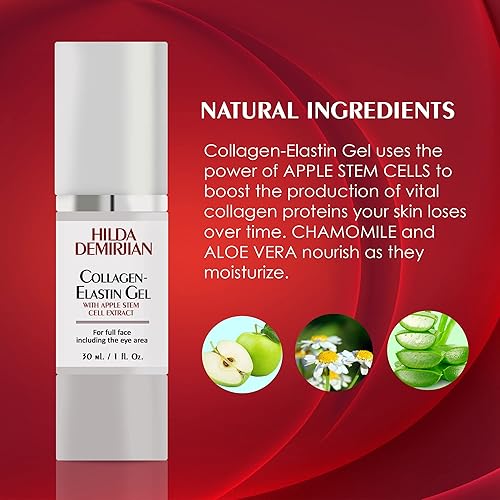 Miniatura 2 de Gel de colágeno y elastina con células madre de manzana, restaura el colágeno y tensa la piel, fórmula antienvejecimiento suaviza las arrugas y