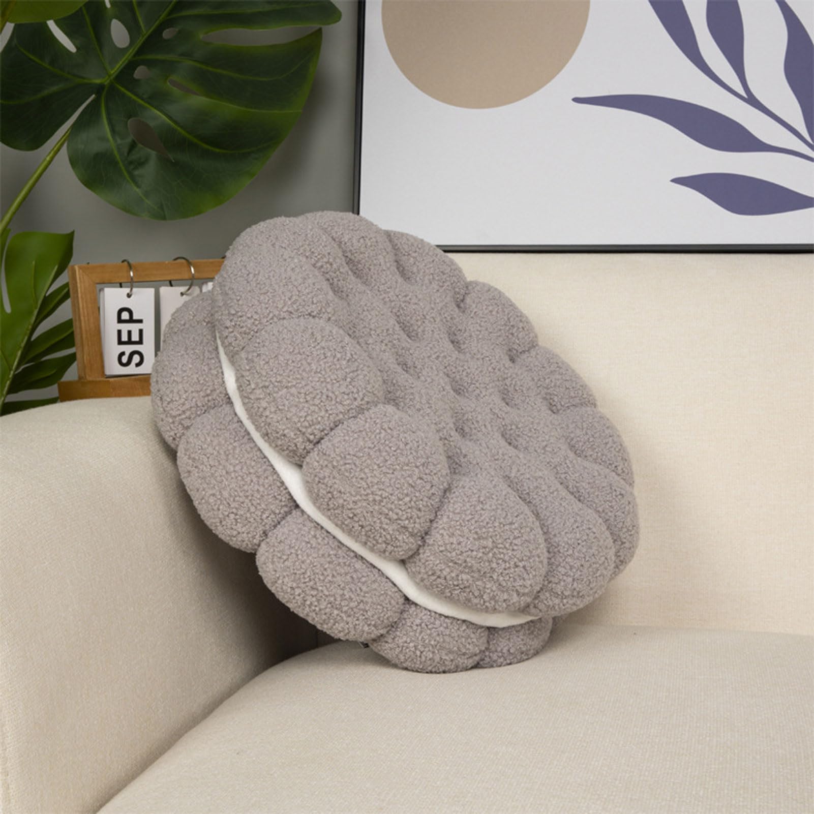 HCMVDLF Nordic Style Modern Chair Cushion 48cm, Soft Thicken Seat Pads Cushion Pillow, Comfortable, Sandwich Cookie Design, Suitable for Dining Chairs, Floors, Sofas