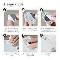 Vista 6 de Ruedas giratorias autoadhesivas, rodillos para electrodomésticos de cocina, ruedas universales mini giratorias de 360°, polea adhesiva para bote