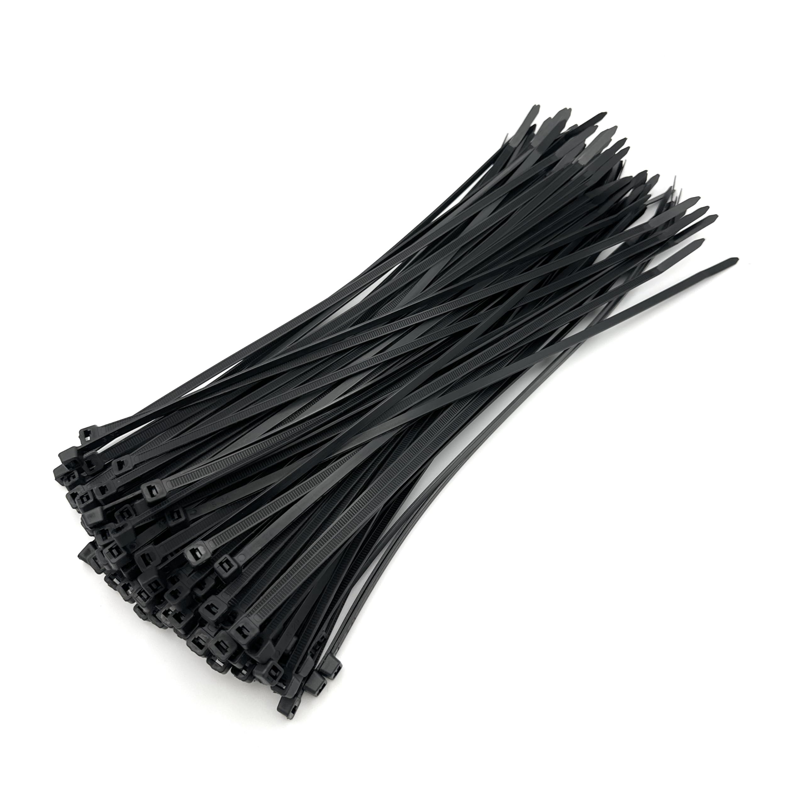 Boltza Black Boltza® Cold-Resistant Cable Ties, 4.8Mm X 300Mm (Pack Of 100) - Heavy Duty Weatherproof Zip Ties For Outdoor & Indoor Use