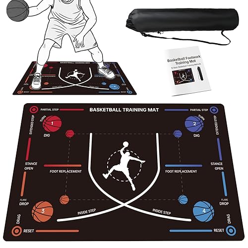 ZVD Portable Basketball Training Mat - Non-Slip Footwork Agility Mat
