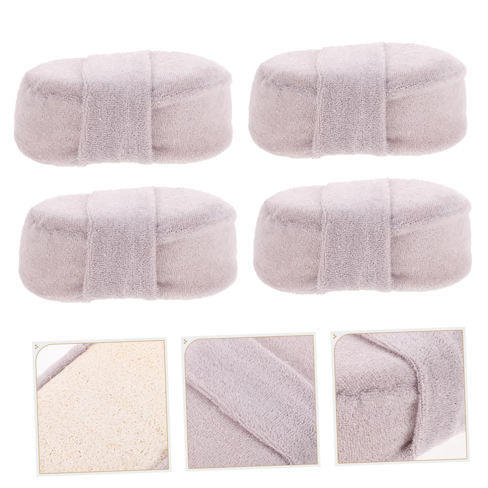 Healvian 12piezas Esponjas Exfoliantes Naturales Para Ducha Pack Esponjas De Lufa Para Cuerpo Suaves y Ecológicas Correa Para Hombres y Mujeres Gris