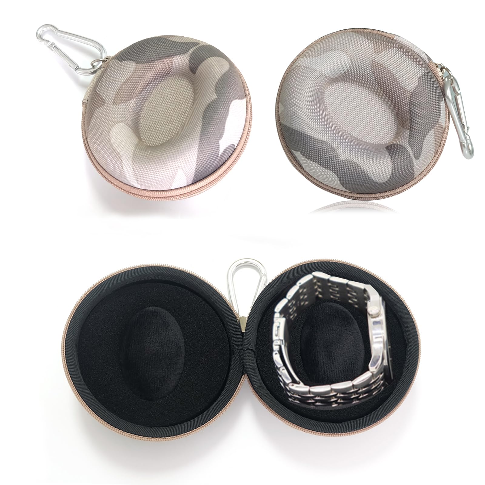 2 Custodie Portatili Per Orologi Con Moschettone - Nero E Rosso, Antigraffio - Foto 12