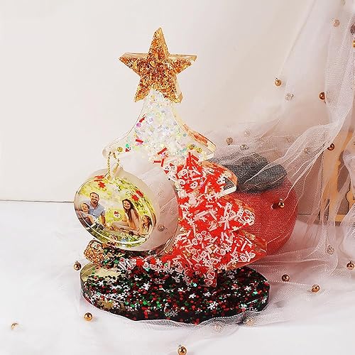 Miniatura 6 de JEYUQAXY Moldes de resina para marcos de fotos, moldes de resina con forma de árbol de Navidad, moldes de resina para marcos de fotos, moldes de