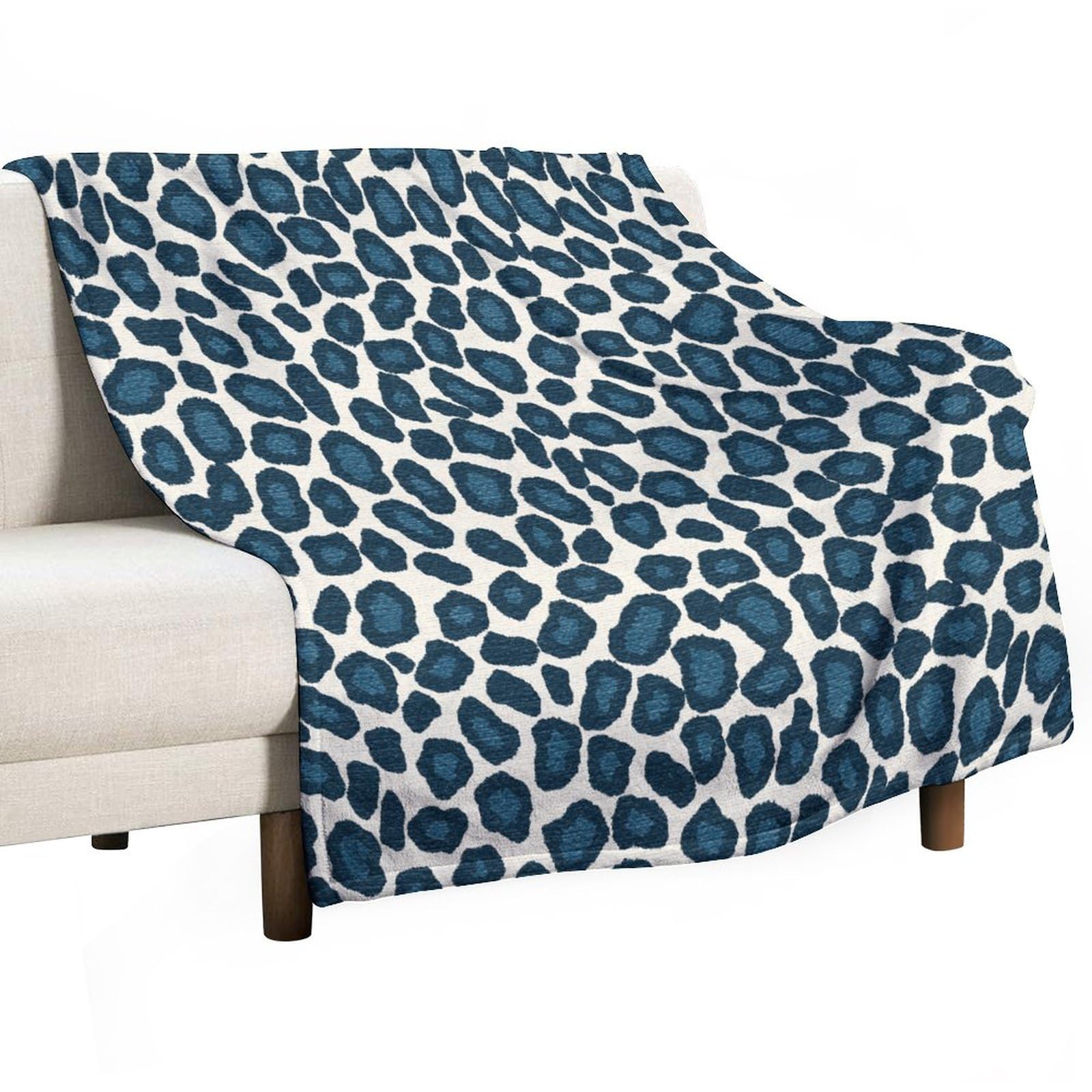 Couverture léopard bleu et vert 127x152 cm pour adulte