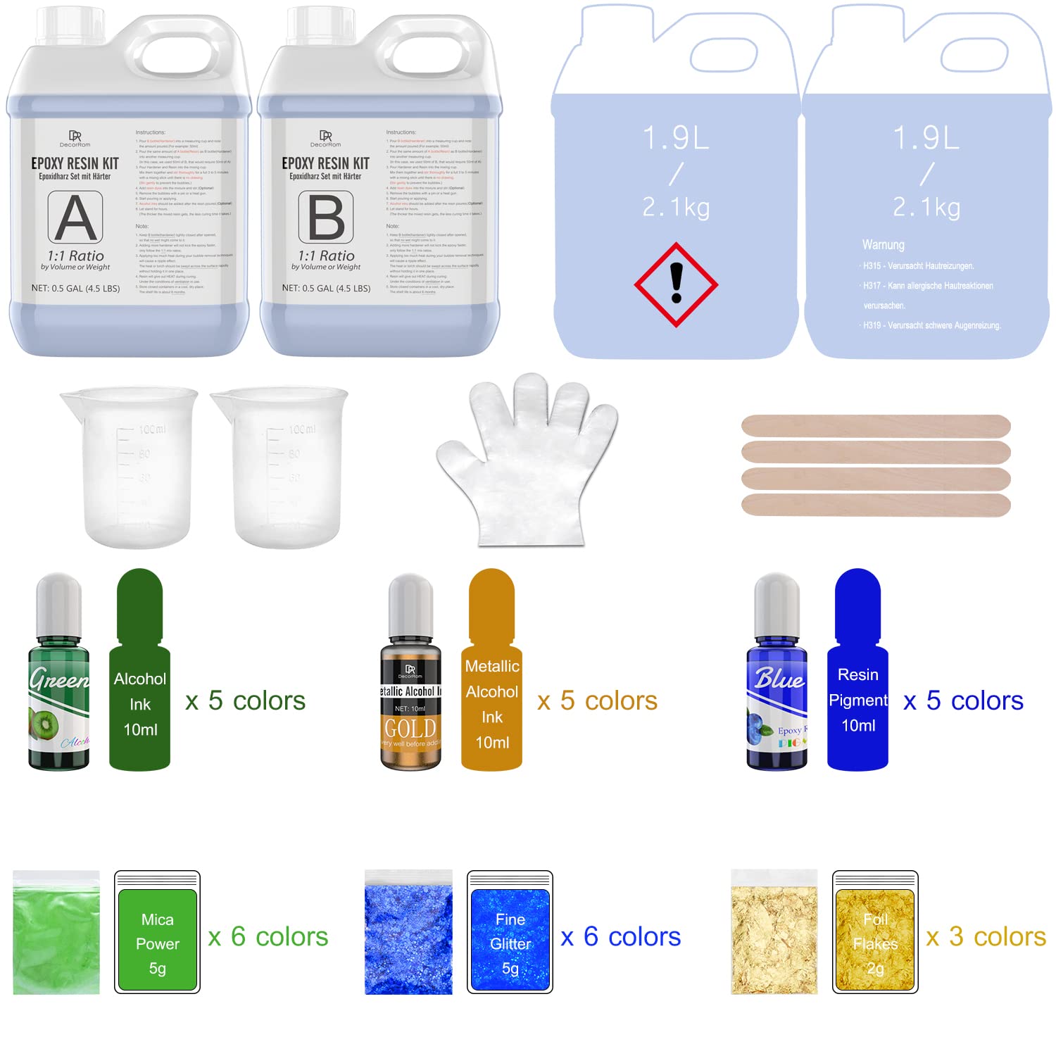 Epoxyhars Starterset 1:1 - Ideaal voor Beginners, Creatief & Kristalhelder