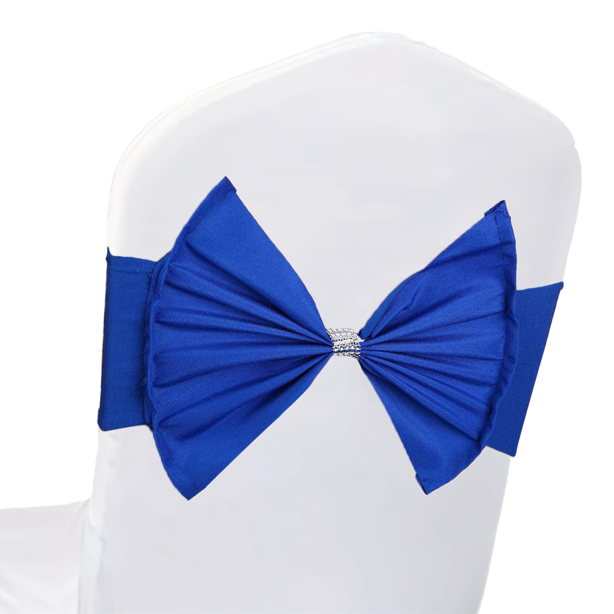 Trimming Shop Royal Blue Chair Bow Sashes, Pre-Tied Chair Bands, 20pcs
