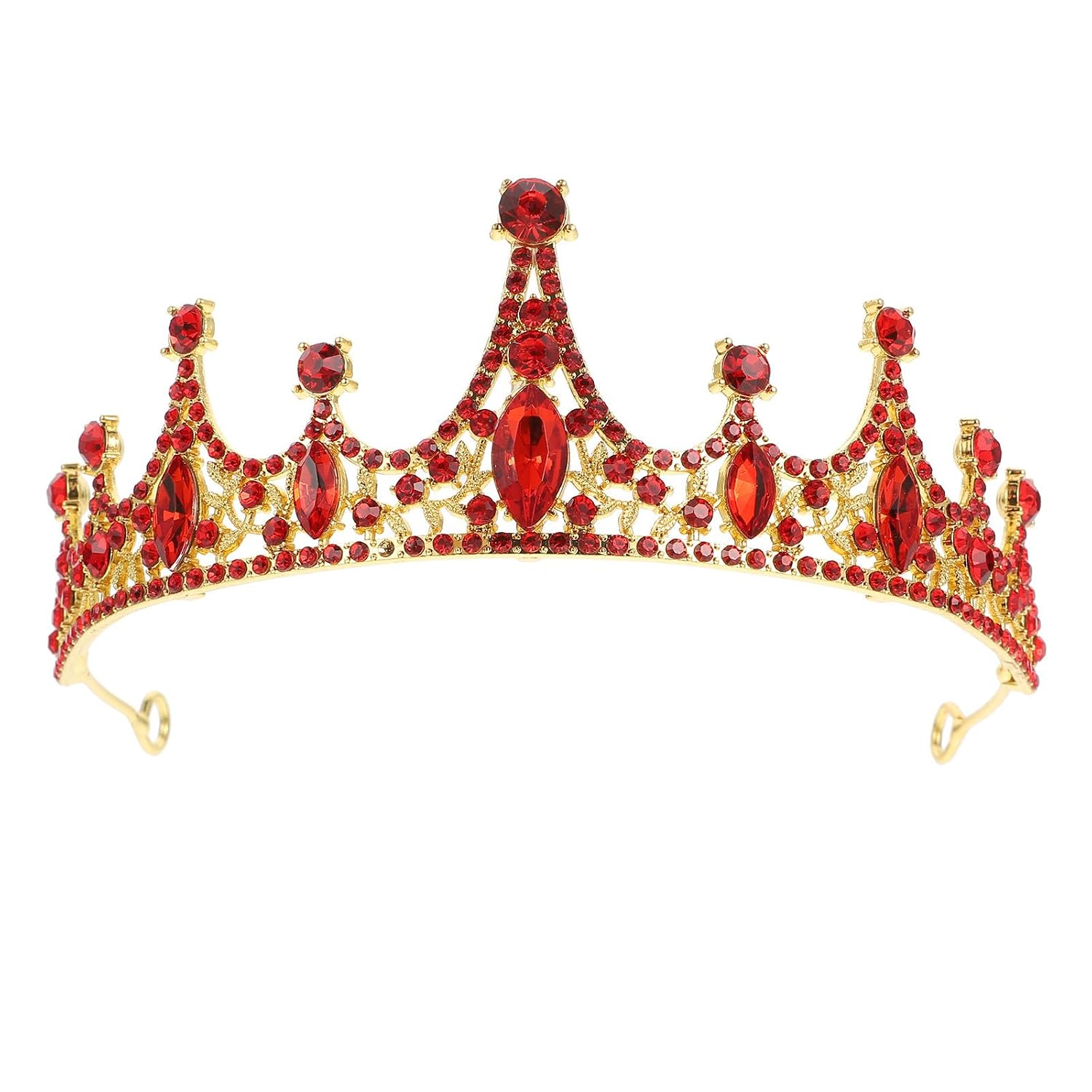 Lightweight Golden Rhinestone Tiara Crown for Bride Wedding and Party, Comfortable to Wear Alloy Wedding Headdress Simple Retro Style, Beautiful Bridal Hair Accessory