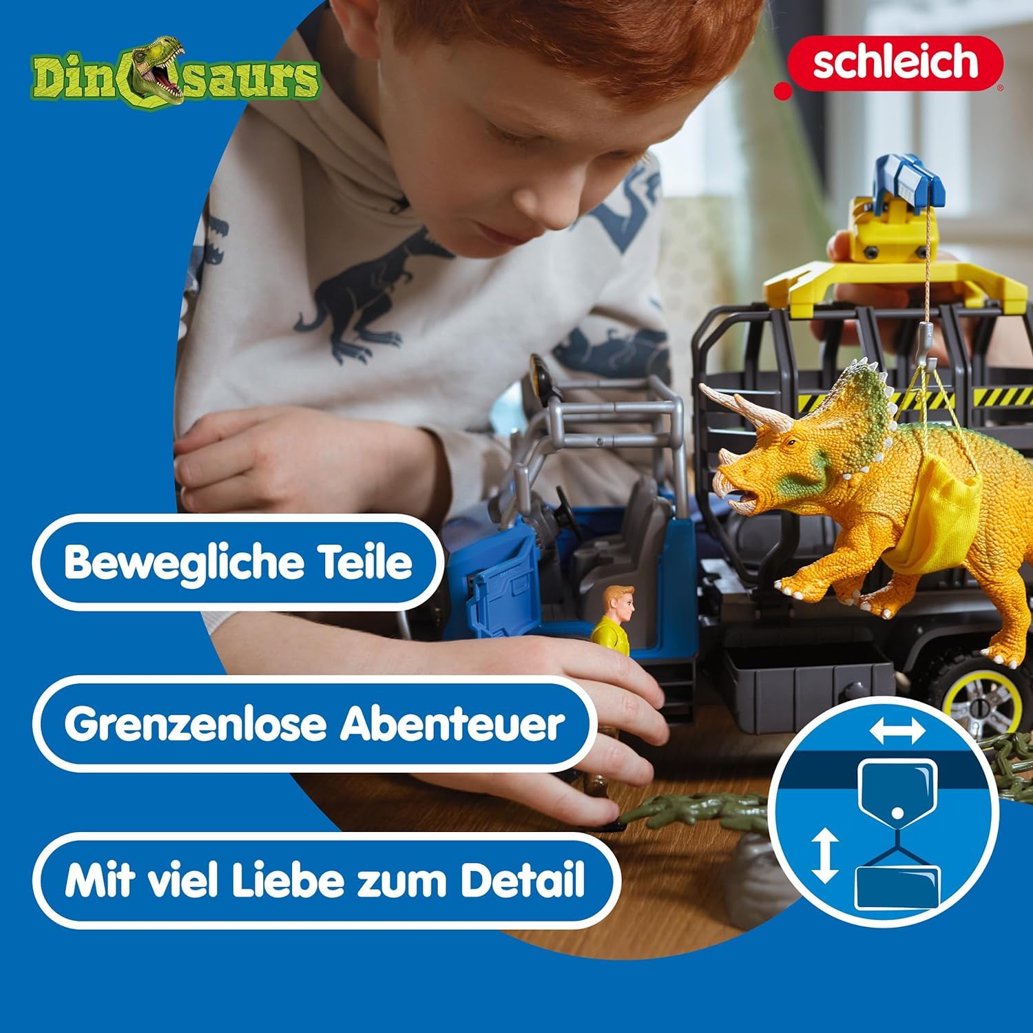 Schleich Dinosaurs | Dinosaurier Truck Mission 42565 | Spielset mit Dino Figur, Ranger, Truck und viel Zubehör | tolles Geschenk für Kinder | Dinosaurier Spielzeug ab 4 Jahren | Set aus 43 Teilen