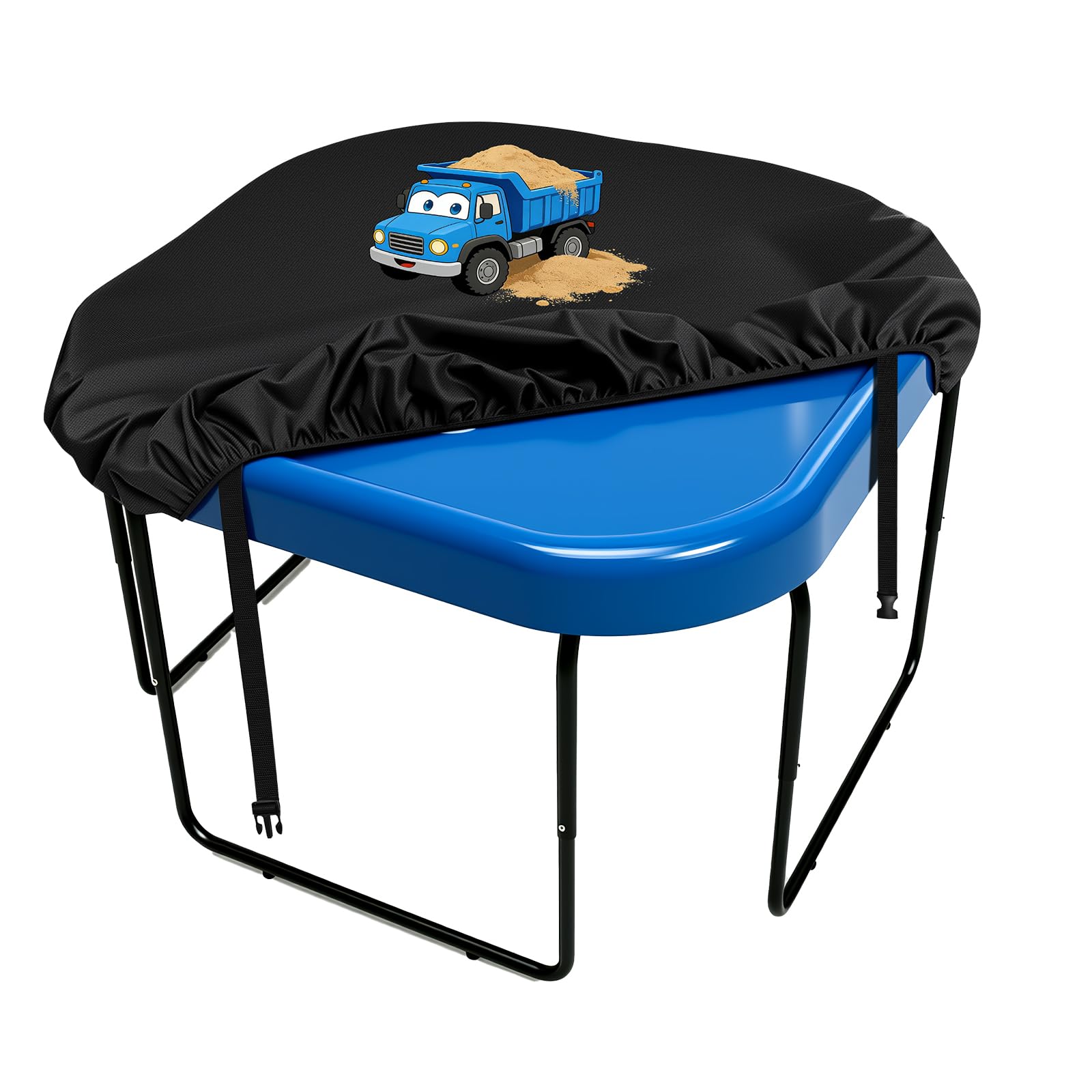 Kovshuiwe Cartoon Print Blue Car Tuff Tray Cover 75x75x10cm - Black - Waterproof -Windproof Elastic Helm- Universal Fit 70cm Tuff Tray